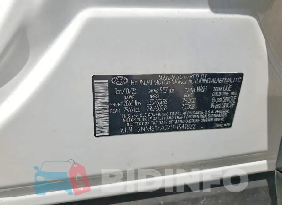 5NMS14AJ7PH541822 Photo# 13