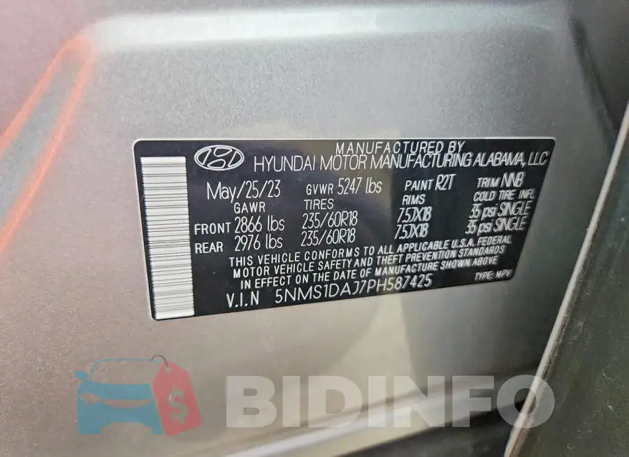 5NMS1DAJ7PH587425 Photo# 13
