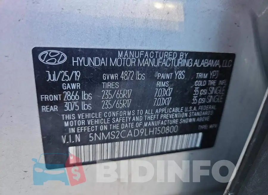 5NMS2CAD9LH150800 Photo# 13