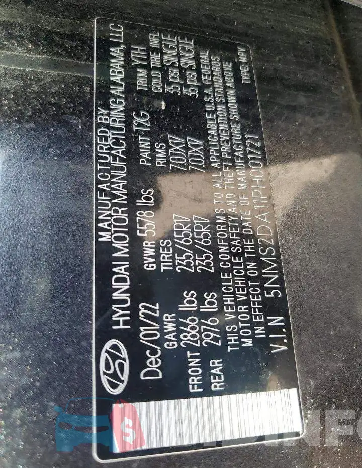 5NMS2DA11PH001721 Photo# 14