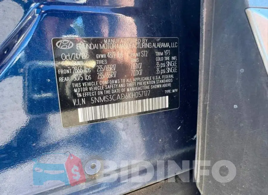 5NMS3CAD6KH057177 Photo# 10