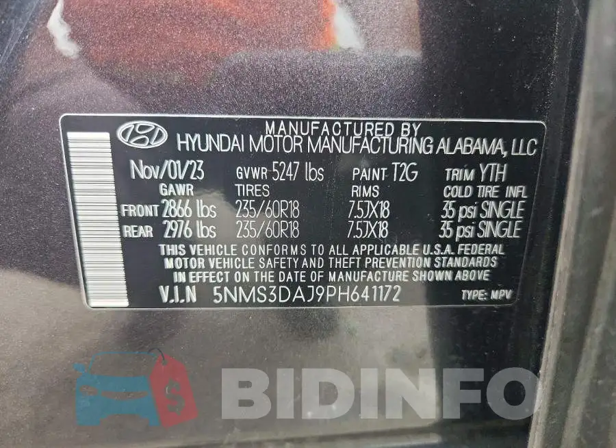 5NMS3DAJ9PH641172 Photo# 13