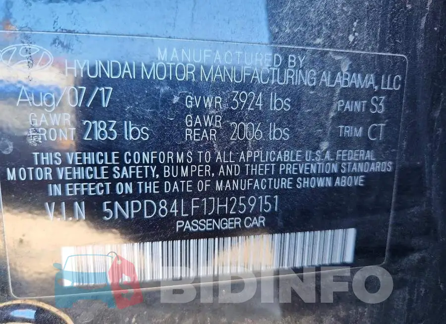 5NPD84LF1JH259151 Photo# 13