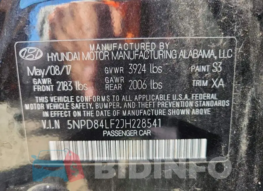 5NPD84LF2JH228541 Photo# 13
