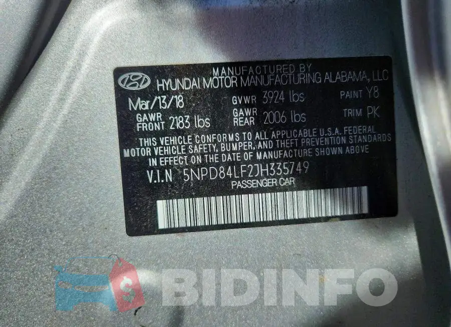 5NPD84LF2JH335749 Photo# 12