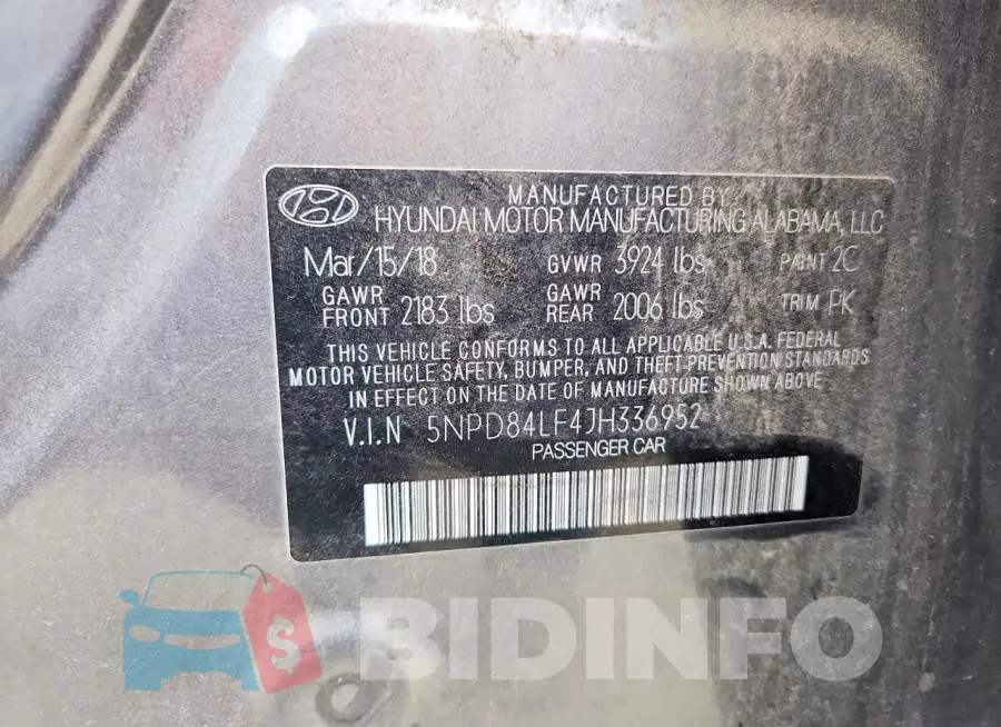 5NPD84LF4JH336952 Photo# 12