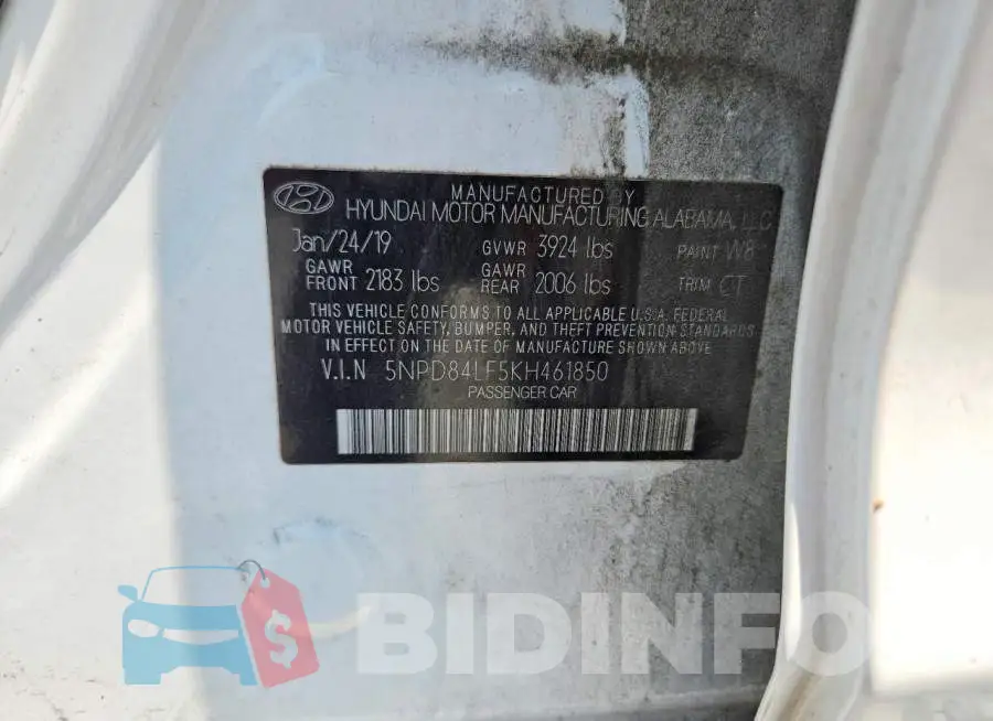5NPD84LF5KH461850 Photo# 12