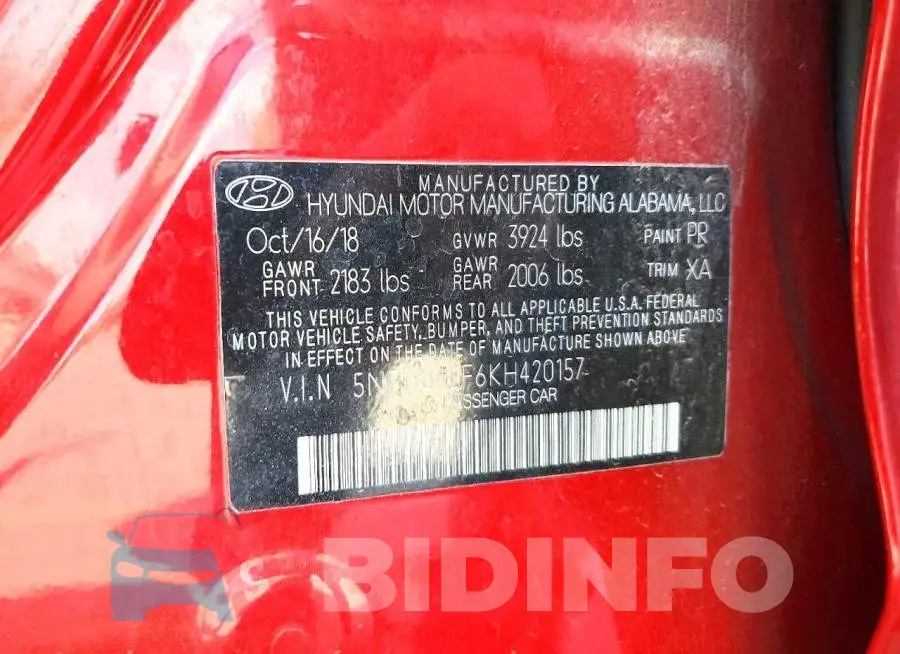 5NPD84LF6KH420157 Photo# 12