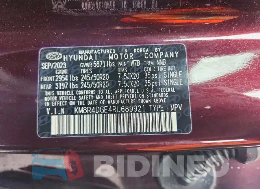 KM8R4DGE4RU689921 Photo# 14