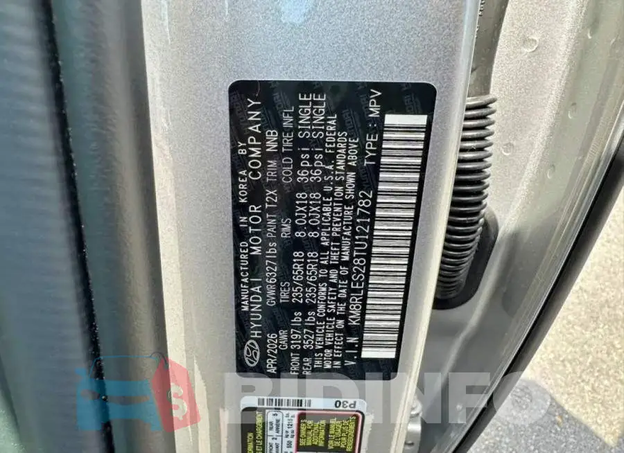 KM8RLES28TU121782 Photo# 10