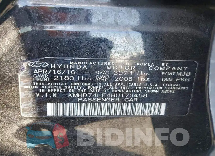 KMHD74LF4HU173458 Photo# 12