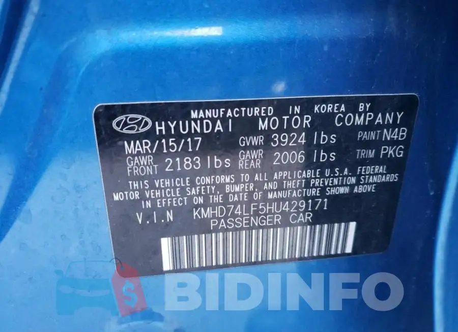 KMHD74LF5HU429171 Photo# 12