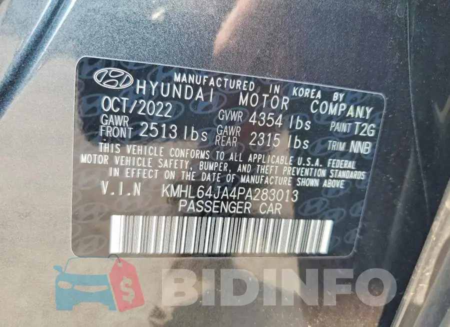 KMHL64JA4PA283013 Photo# 12