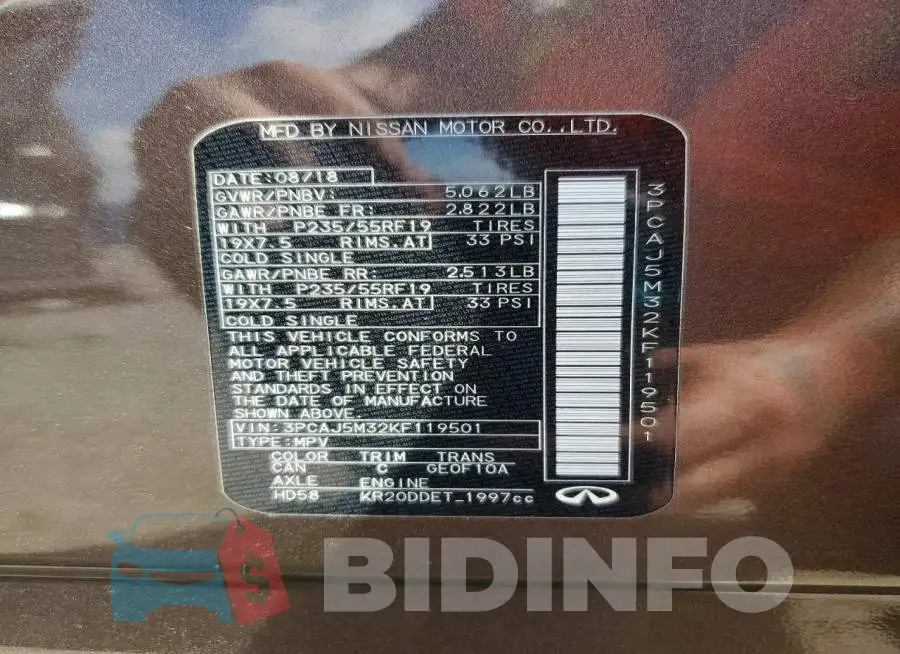 3PCAJ5M32KF119501 Photo# 13