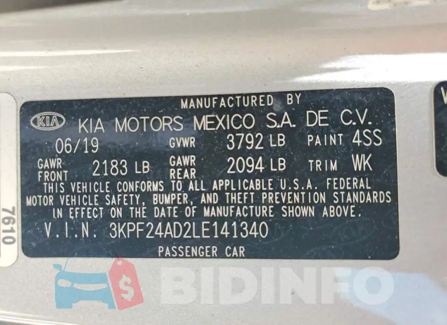 3KPF24AD2LE141340 Photo# 13