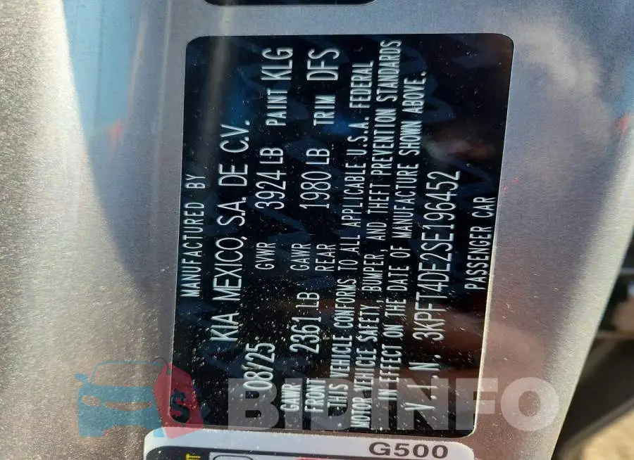 3KPFT4DE2SE196452 Photo# 12
