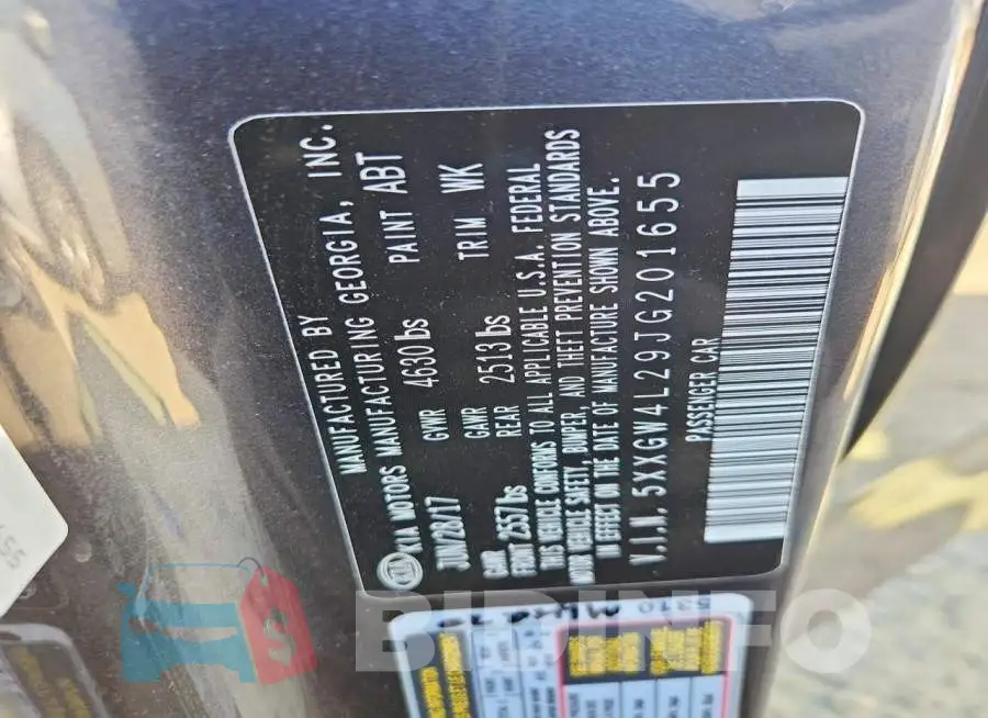 5XXGW4L29JG201655 Photo# 13
