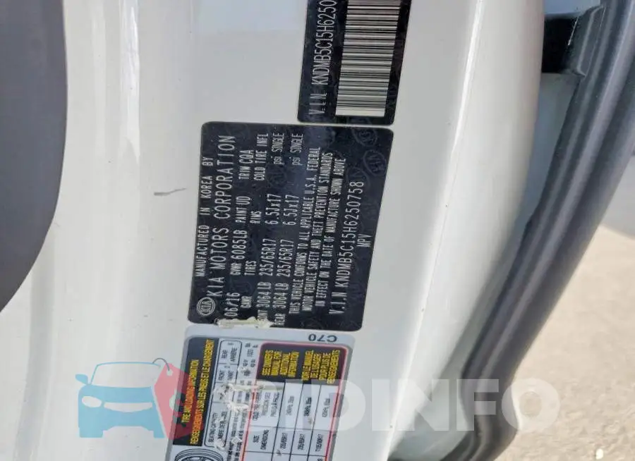 KNDMB5C15H6250758 Photo# 13