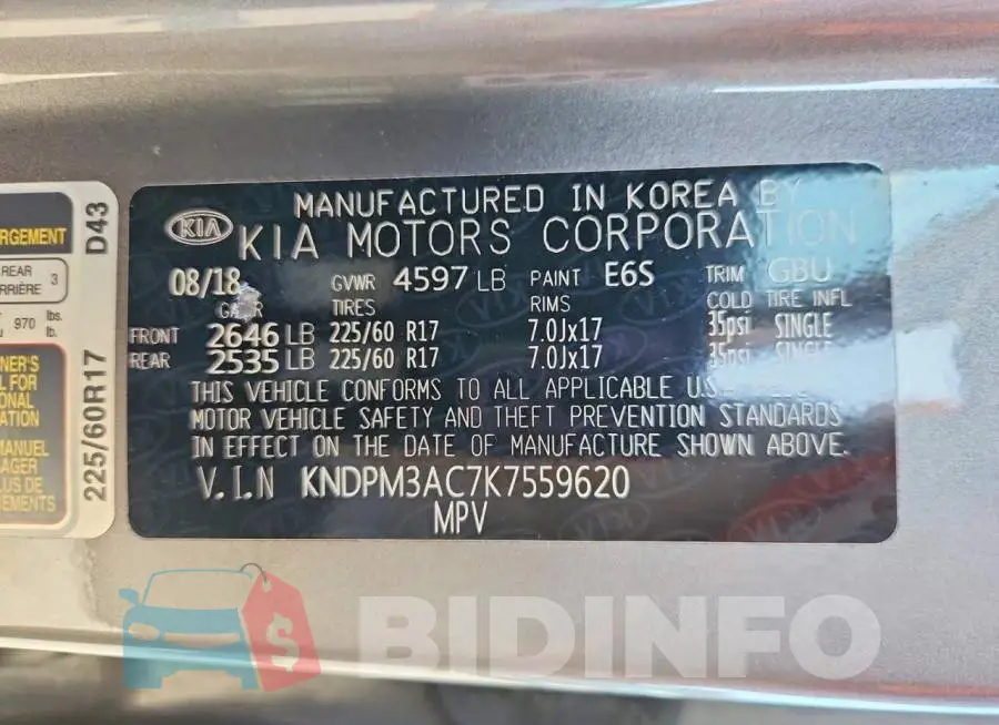 KNDPM3AC7K7559620 Photo# 13