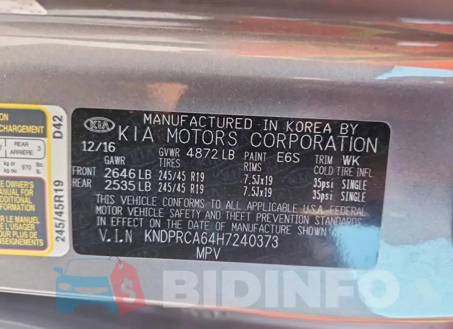 KNDPRCA64H7240373 Photo# 12