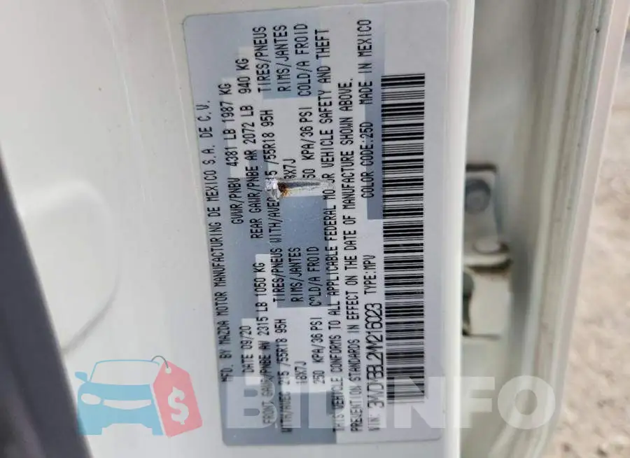 3MVDMBBL2MM216023 Photo# 14