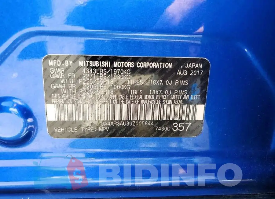 JA4AR3AU3JZ005844 Photo# 13