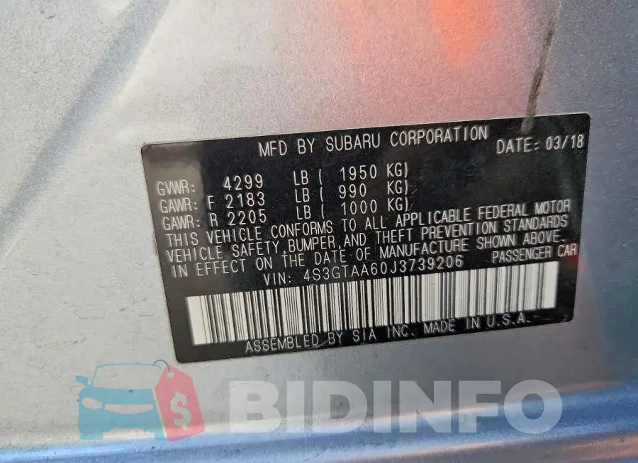 4S3GTAA60J3739206 Photo# 12