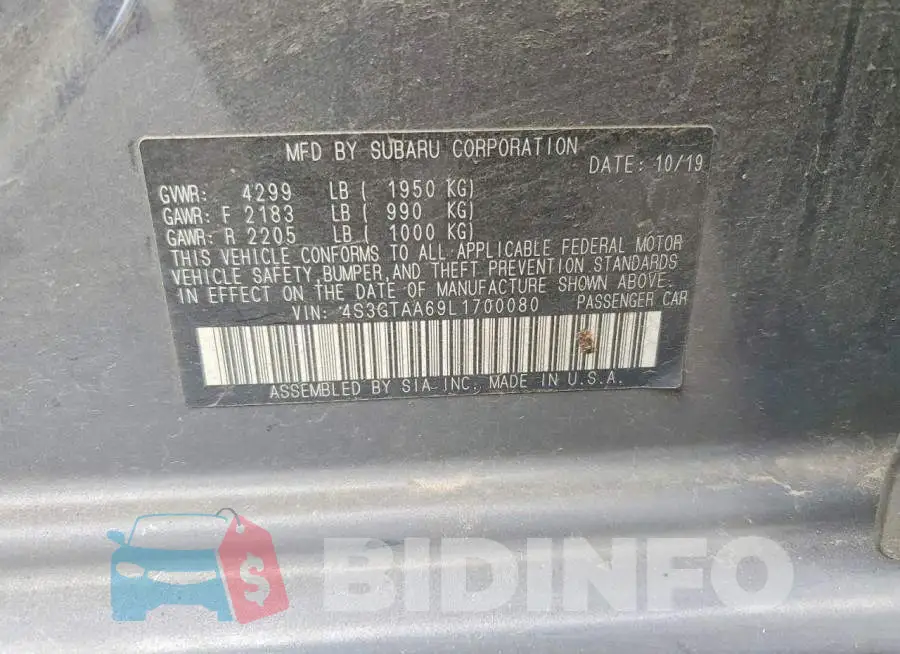 4S3GTAA69L1700080 Photo# 12