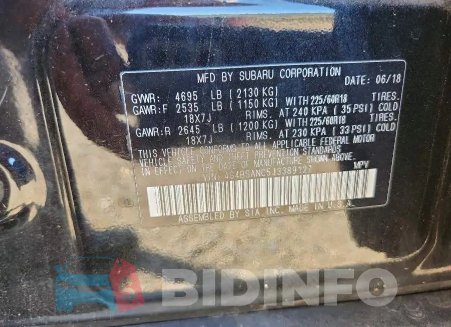 4S4BSANC5J3389127 Photo# 13