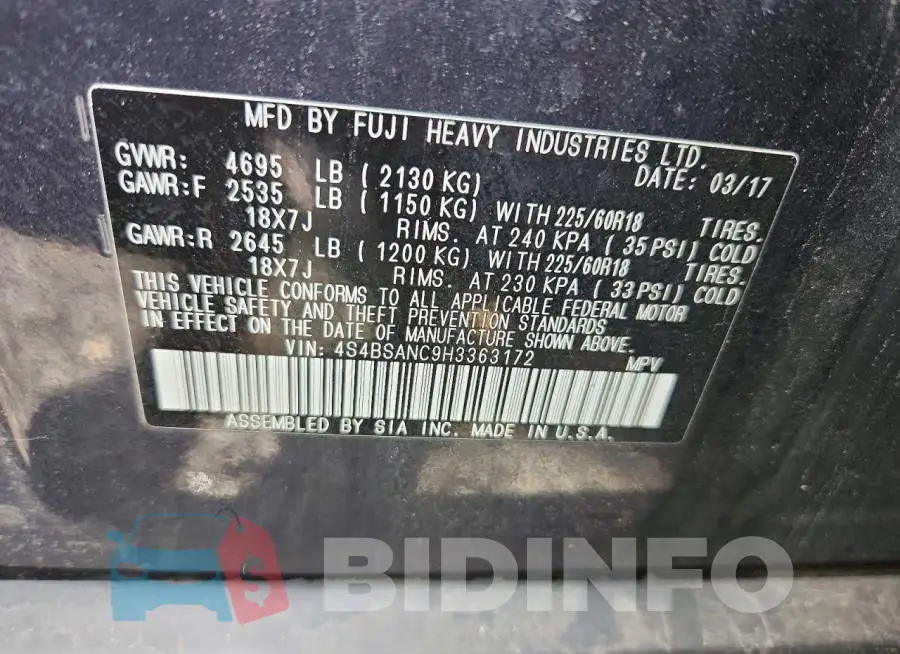 4S4BSANC9H3363172 Photo# 12