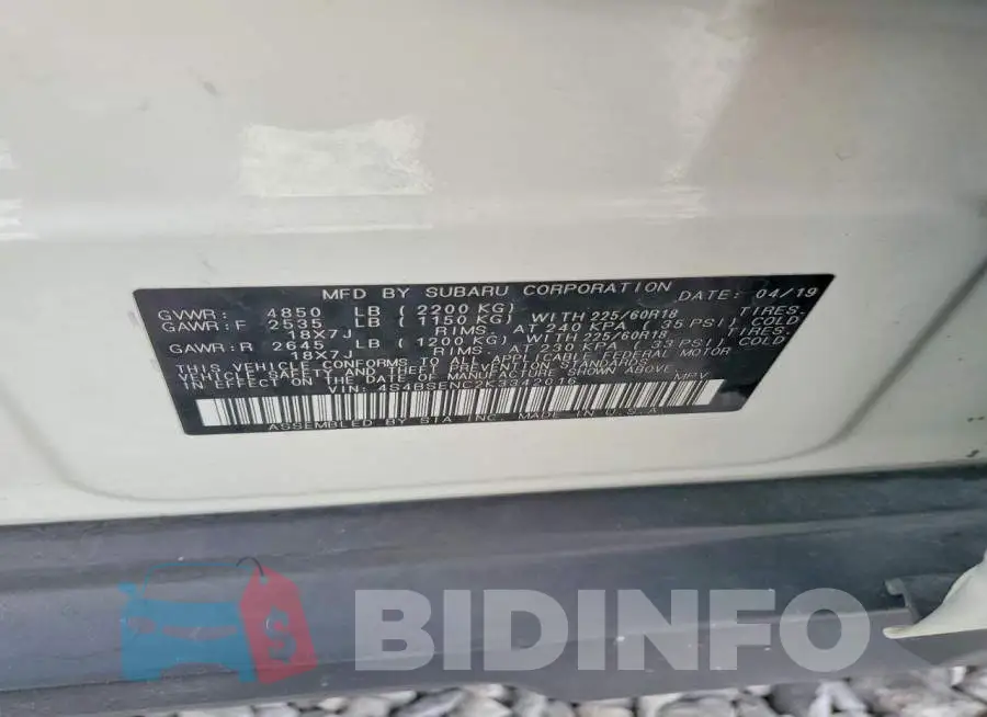 4S4BSENC2K3342016 Photo# 13