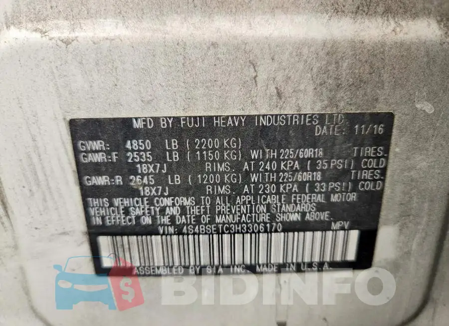 4S4BSETC3H3306170 Photo# 12