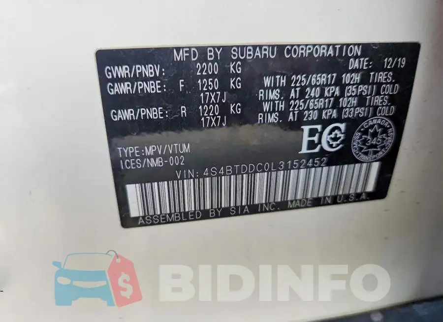 4S4BTDDC0L3152452 Photo# 13