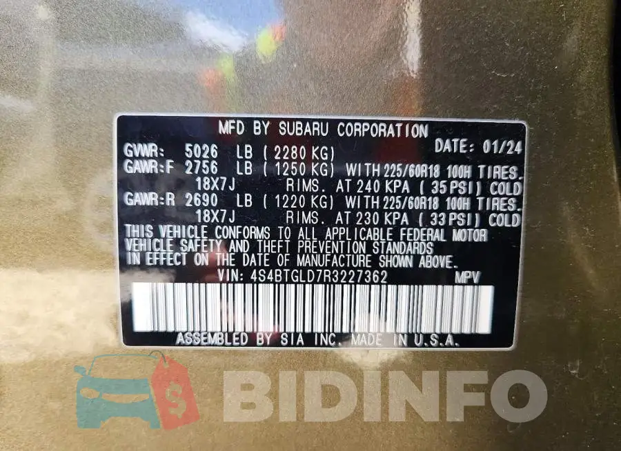 4S4BTGLD7R3227362 Photo# 14