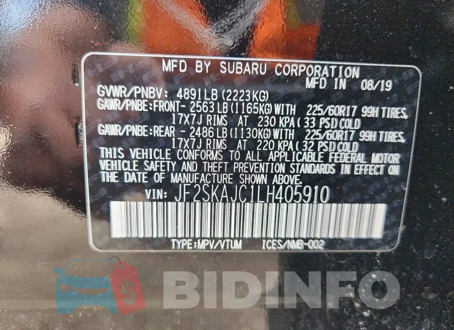 JF2SKAJC1LH405910 Photo# 13