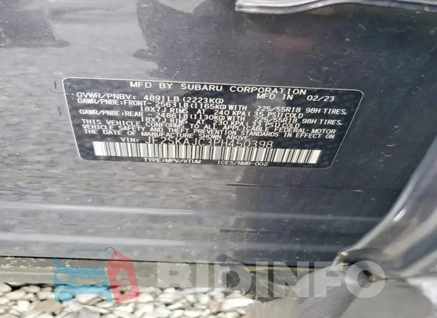 JF2SKAJC3PH450398 Photo# 13