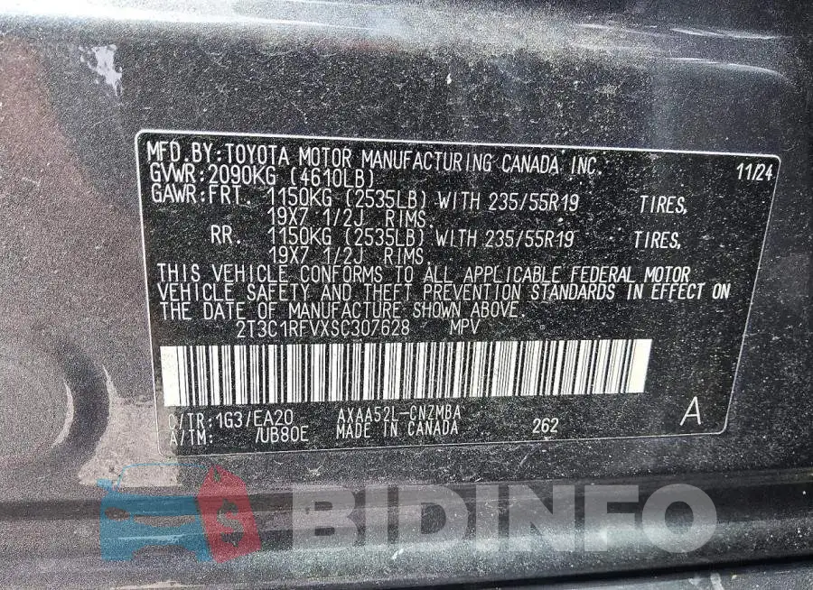2T3C1RFVXSC307628 Photo# 12
