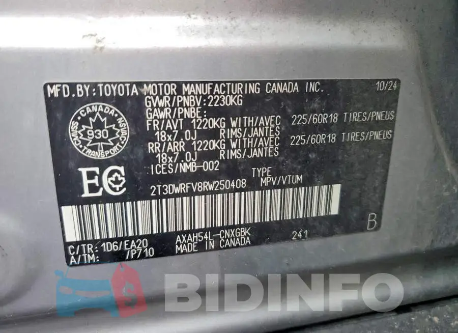 2T3DWRFV8RW250408 Photo# 14