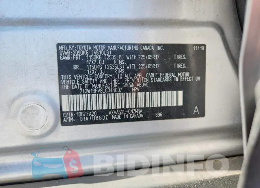 2T3W1RFV8LC041007 Photo# 13