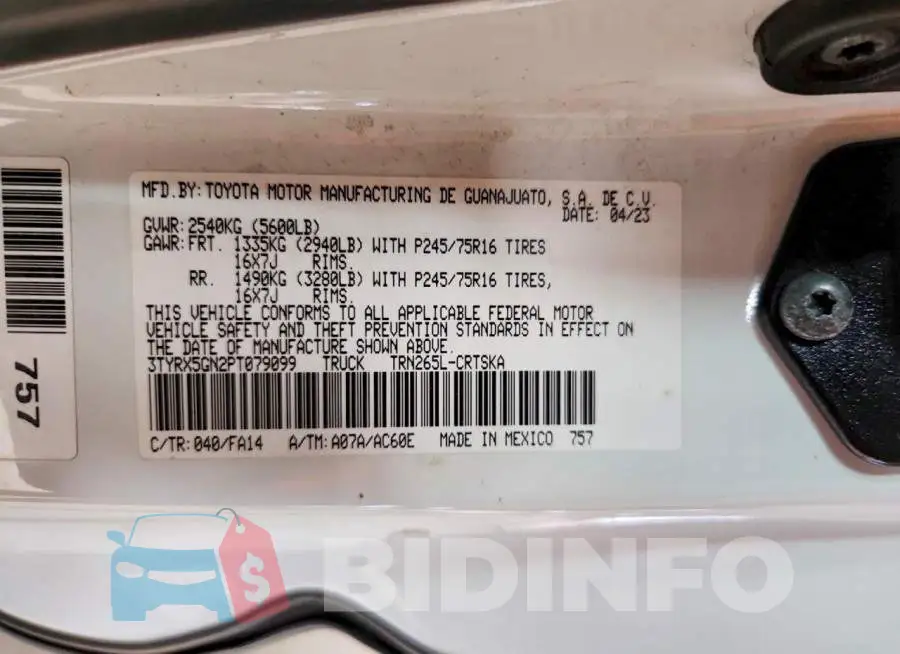 3TYRX5GN2PT079099 Photo# 12