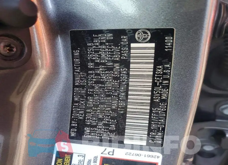 4T1BF1FK1HU435745 Photo# 12