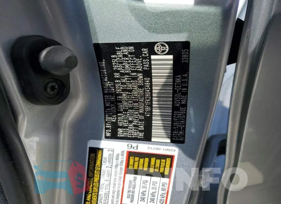 4T1BF1FK2HU454840 Photo# 12