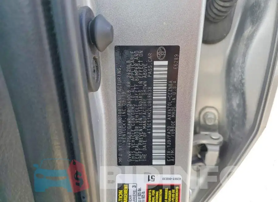 4T1C11AK2LU868638 Photo# 12