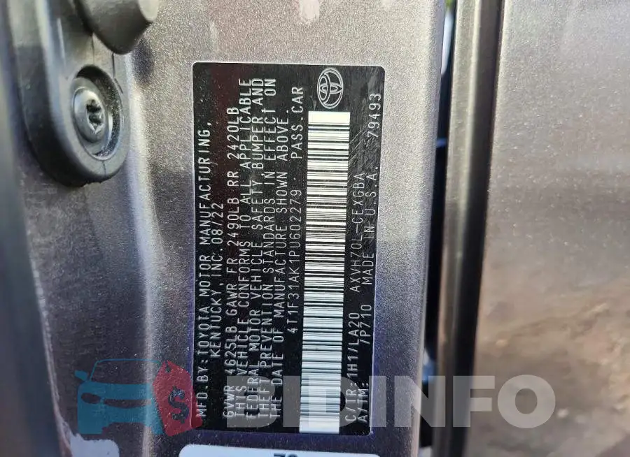 4T1F31AK1PU602279 Photo# 12
