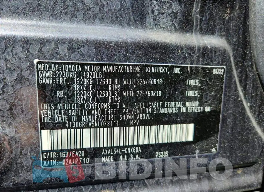 4T3D6RFV5NU078414 Photo# 14