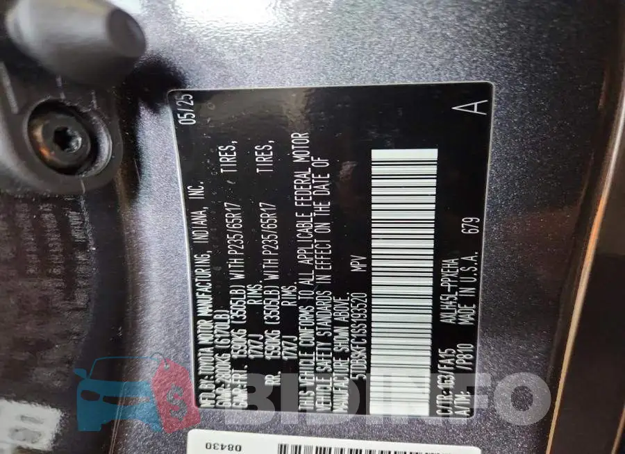 5TDBSKFC1SS193520 Photo# 13