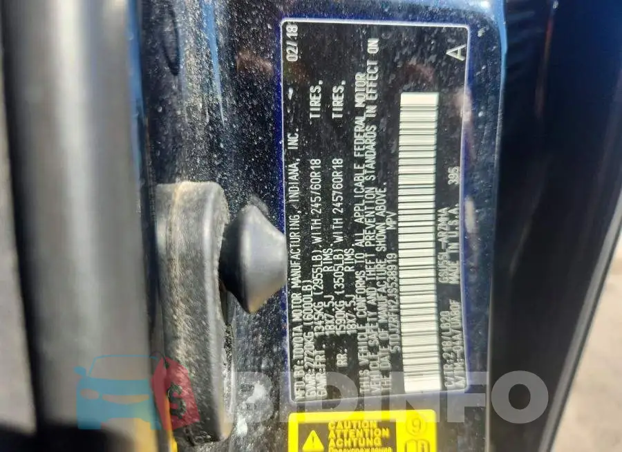 5TDJZRFH2JS538919 Photo# 13