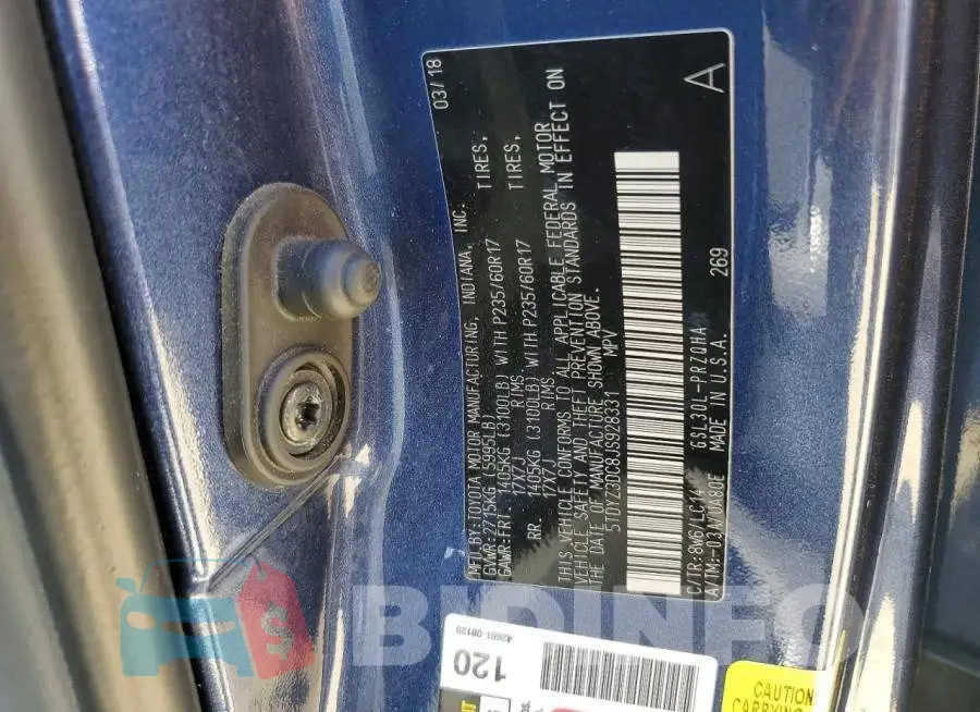5TDYZ3DC8JS928331 Photo# 13