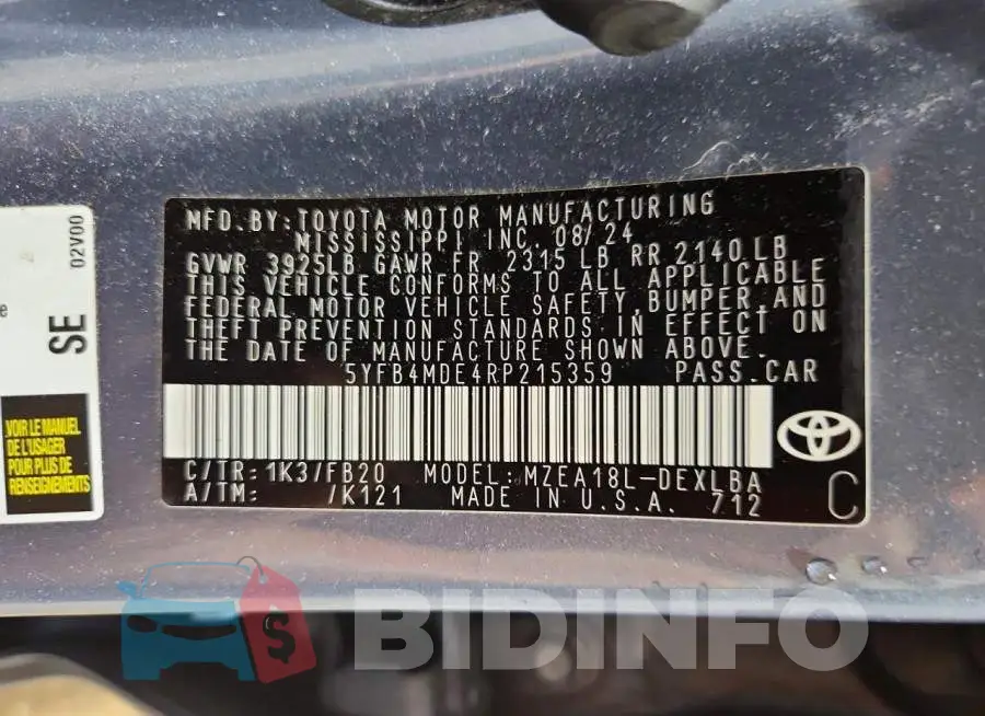 5YFB4MDE4RP215359 Photo# 13