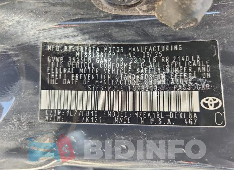 5YFB4MDE6TP370213 Photo# 12